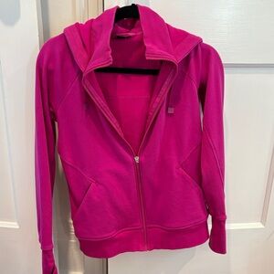 Athleta Vibrant Fuchsia Zip-Up Fleece Jacket